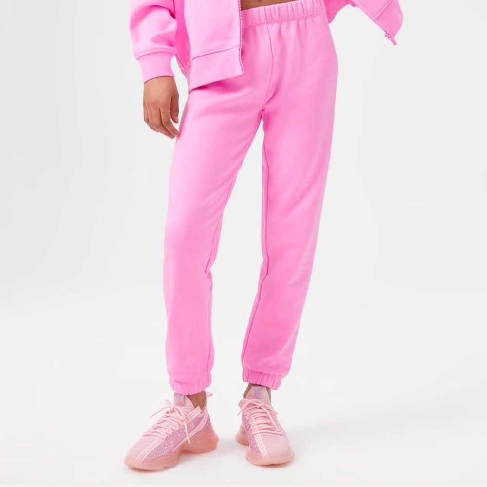 pacsun fleece sweatpants in light fuschia pink